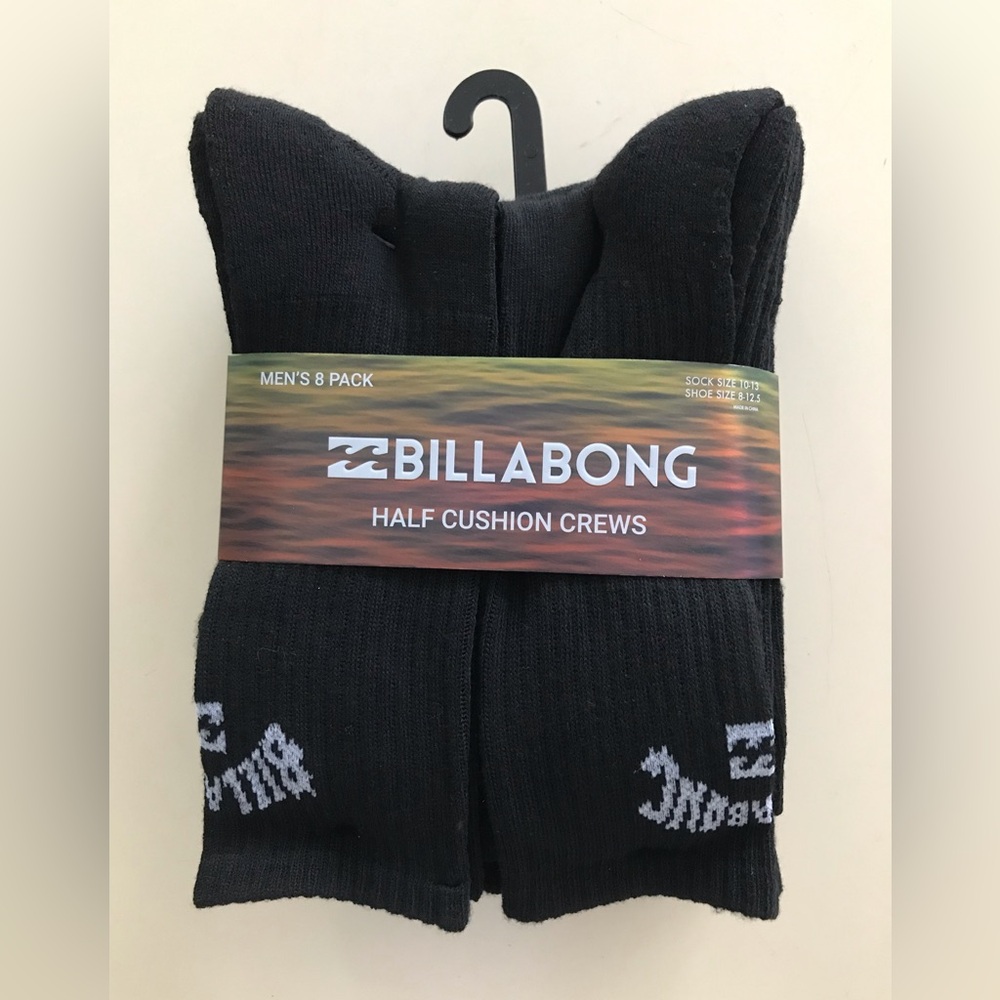 8 pack Mens black half cushion  crews size 8-12.5
